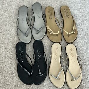 Size 8 “dressy” flip flops. 4 pair sold together